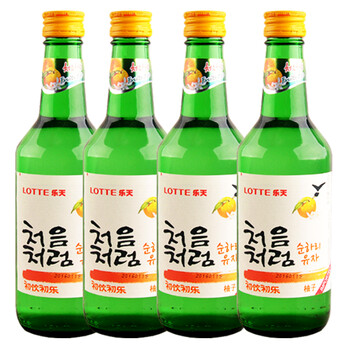 韩国进口  初饮初乐果味酒 柚子味 配制酒360ml*4瓶