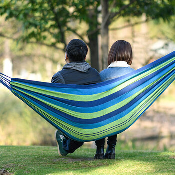 牧高笛（MOBIGARDEN） 单人沙滩露营休闲秋千加厚露营吊床户外野餐烧烤 送吊绳  NXLQU71001  天空蓝