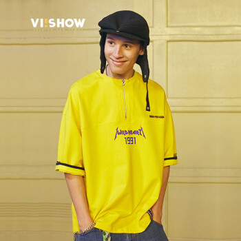 viishow 短袖 男士T恤 黄色 S，XL，L，XXL，M