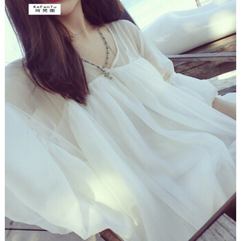 珂梵图2018春晚景甜同款长袖蝴蝶结连衣裙女