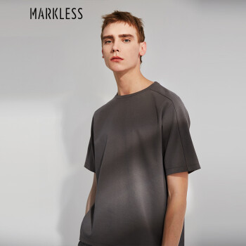 MARKLESS 五分袖 男士T恤 灰色 XL，L，M，XXL