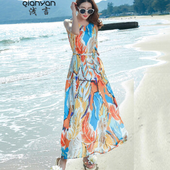 浅言（Qianyan） 纯色 露脐/腰，3D，撞色 连衣裙