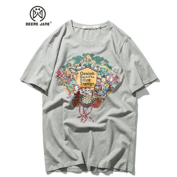 Deere Jane 短袖 男士T恤 灰色  XL，L，XXL，M