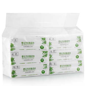 松达竹纤维柔巾干湿两用纸巾 6包/提