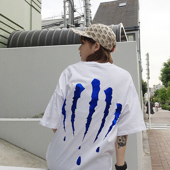 SuaMoment 短袖 男士T恤 白色蓝爪 