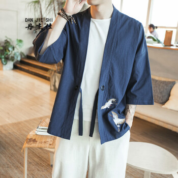 丹杰仕（DAN JIE SHI） 七分袖 男士T恤  藏青色 XL，L，XXL，M，XXXL