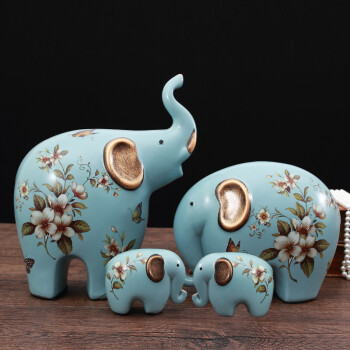 1,招财大象摆件陶瓷简约北欧创意陶瓷小象装饰品电视厅客餐厅