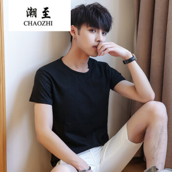 潮至（CHAOZHI） 短袖 男士T恤 黑 XL，L，M，XXL，XXXL