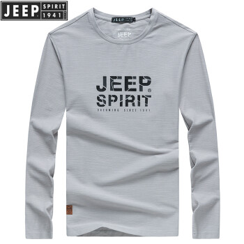 Jeep（吉普） 长袖 男士T恤 5005-浅灰色 XL，L，M，XXXL，加大，XXL