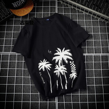 古莱登（GODLIKE） 短袖 男士T恤 黑色T332潮椰子树 S，XL，L，XXXL，M，XXL