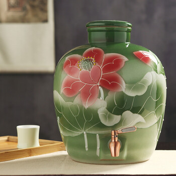 景德镇陶瓷酒坛20斤30斤泡酒坛子带龙头密封家用白酒缸酒罐酒坛子 20