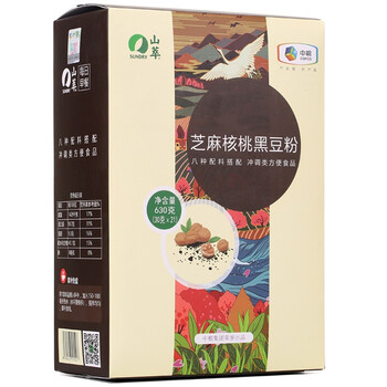 山萃 中粮 冲饮谷物 五谷营养粉 芝麻核桃黑豆粉 (30gx21袋) 630g盒