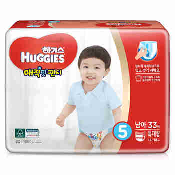 韩国好奇(Huggies) 魔法成长裤 XL33片 13-18kg 男宝