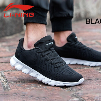 李宁（LI-NING）跑步鞋标准黑/标准白 -3 