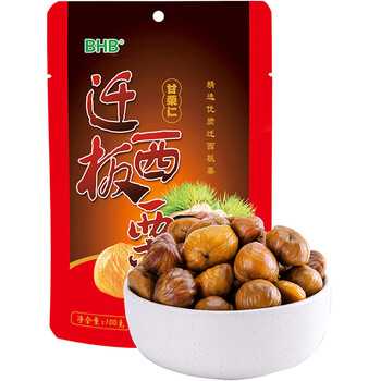 BHB 有机板栗仁 休闲坚果零食炒货干货特产 甘栗仁 河北迁西栗子 100g/袋