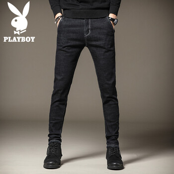 花花公子（PLAYBOY PHYSICAL） 小脚裤 商务休闲 男士牛仔裤