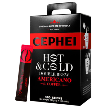 奢斐CEPHEI 美式黑咖啡100条装美式红咖啡 哥伦比亚冻干 原装进口速溶纯黑咖啡粉