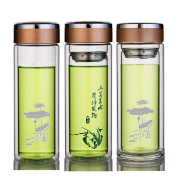 时尚双层玻璃杯，喝出健康好水