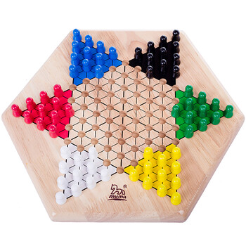 木马智慧 大号跳棋实木加厚积木拼插家长儿童玩具桌面游戏儿童男孩女孩生日礼物