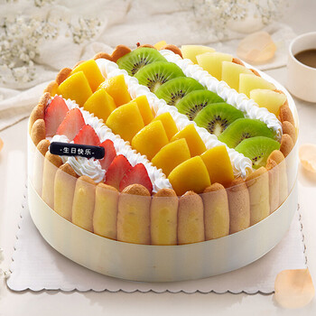 4,生日蛋糕当日送达订做巧克力水果千层慕斯蛋糕送女朋友老婆