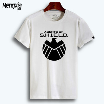 萌侠（mengxia） 短袖 男士T恤 白色 SHIELD徽章 