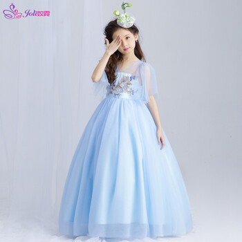 姣霓儿童礼服女长款钢琴演出服表演主持服装女