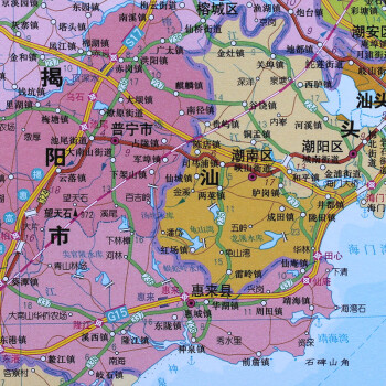广东省地图挂图 约1.1*0.8m挂绳挂图 防水防潮 全省政区交通