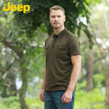 Jeep 短袖 男士T恤 军绿色N7 