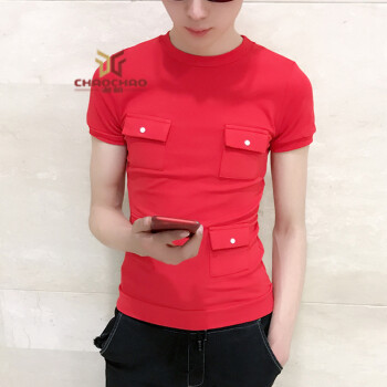 C2潮朝（C2 CHAO CHAO） 短袖 男士T恤 红色 M