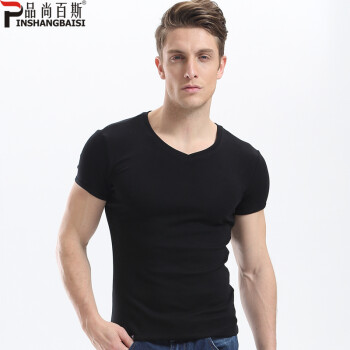 品尚百斯（PINSHANGBAISI） 短袖 男士T恤 黑色 XL，L，M，XXL，XXXL