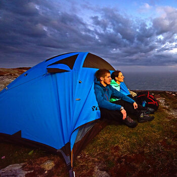 牧高笛 防大风防暴雨铝杆三季三人双层帐野外野营帐篷 冷山3 NXZQU61008 蓝色