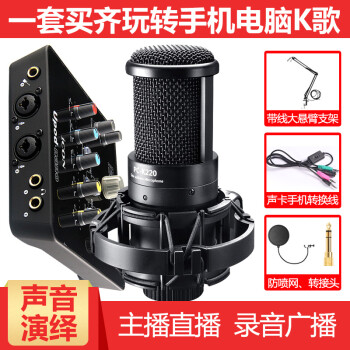 得胜（TAKSTAR） PC-K220 悬挂式 麦克风 K220+艾肯upod nano声卡套装