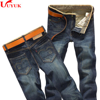 有衣有靠（UYUK） 修身裤 青春休闲 男士牛仔裤