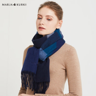 古琦 marja kurki 羊毛羊绒围巾男女通用款 格子冬季保暖披肩围巾柔软