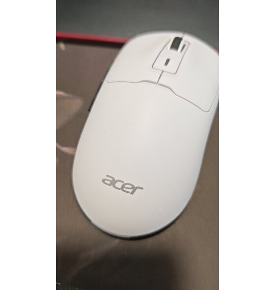宏碁（acer）OMR214轻量化无线蓝牙鼠标游戏有线可充电宏自定义台式电脑笔记本通用2.4G三模 白色 无光