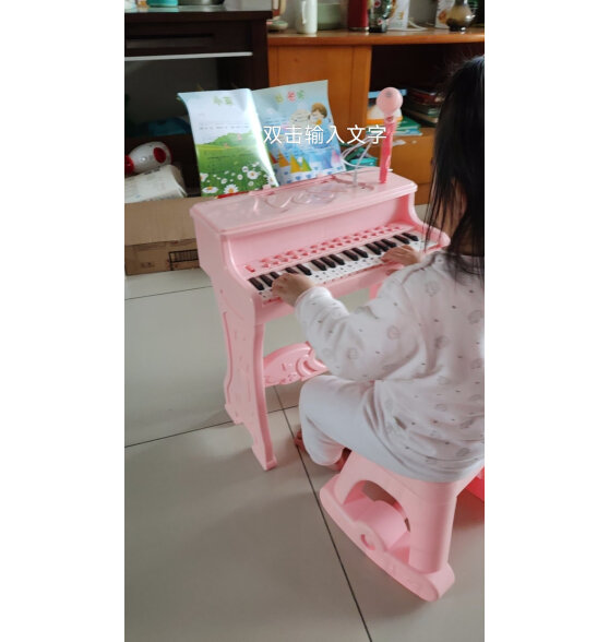 奥智嘉儿童玩具口袋电子琴乐器初学者入门钢琴男女孩3-6生日礼物红