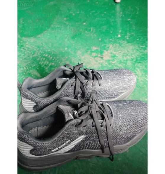 回力 Warrior 休闲鞋男款网面鞋透气撞色网鞋男飞织跑步运动鞋  6309 灰色 43