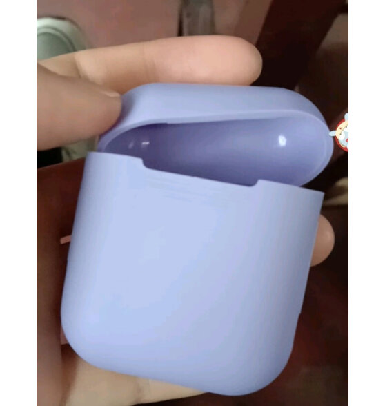 登谷 蓝牙无线耳机保护套2代1液态硅胶套i12充电盒子透明薄软套一体 蓝色（Airpods 1/2通用）液态硅胶