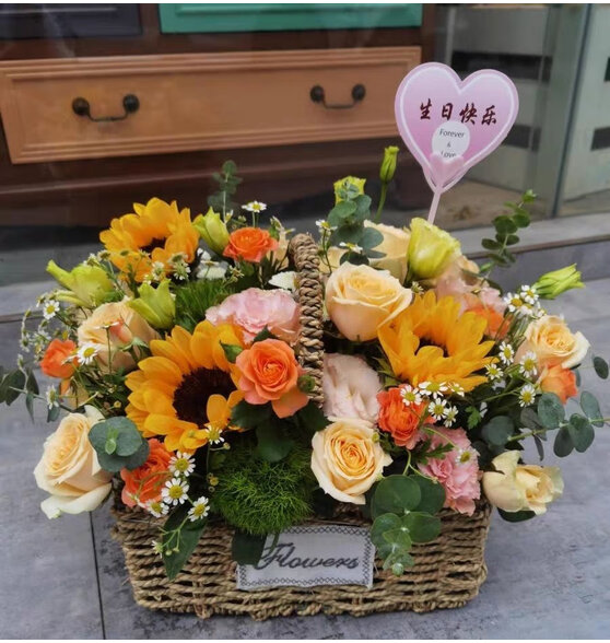 岚黛教师节礼物鲜花同城配送香槟玫瑰粉康手提花篮生日好不好用呢?