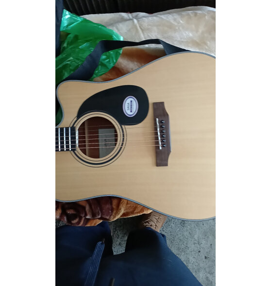 萨伽（SAGA）吉他sf600民谣初学入门男女萨迦木吉他jita萨嘎乐器 40英寸 SA600C原木色 缺角