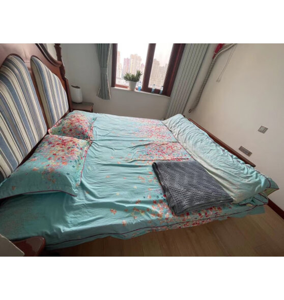 Cottonlet A类抗菌泰国乳胶床垫子床褥子2米*2.2米床 立体加厚约6cm双人家用床垫榻榻米床垫被200*220cm 宝石蓝