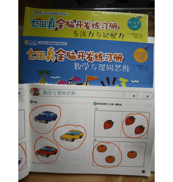 4-5岁 七田真全脑开发练习册：数学与逻辑思维+专注力与记忆力 （6册中套）
