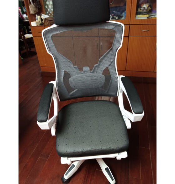 VWINPER 电脑椅家用人体工学椅子办公椅学生学习椅写字书房电竞游戏躺椅 黑黑