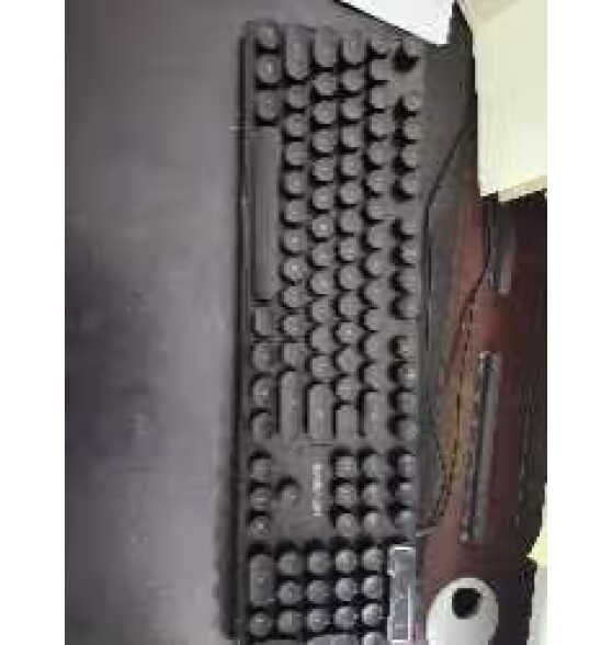 前行者（EWEADN） GX330机械手感键盘鼠标套装朋克有线游戏电脑笔记本办公无线蓝牙键鼠三件套 黑色冰蓝光升级加厚