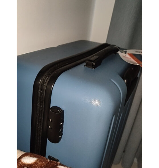 美旅箱包时尚条纹行李箱旅游旅行箱大学生女密码箱24英寸TC3雾蓝色