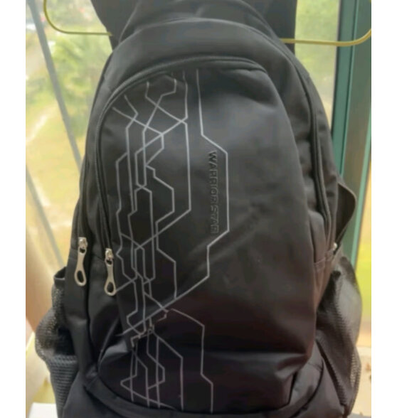 回力双肩包男时尚户外潮运动背包超大容量学生书包旅行包休闲电脑包女 黑色