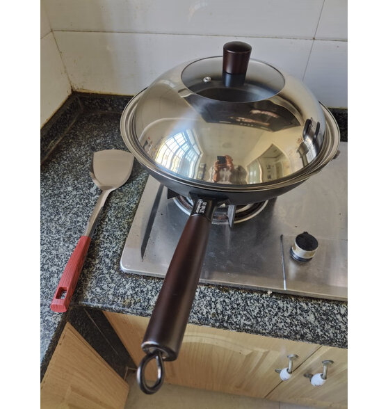 荣事达(royalstar)章丘炒菜锅老式铁锅家用不粘锅无涂层熟铁炒锅电磁