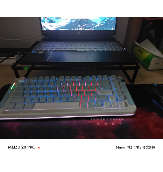 迈从（MCHOSE）X75客制化机械键盘无线三模gasket结构全键热插拔蓝牙电竞游戏办公 冰蓝苍穹-琉光冰淇淋轴