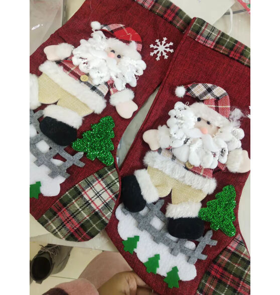 千棵树圣诞袜子礼物袋圣诞装饰儿童礼品饰品幼儿园装饰圣诞节礼品袋 圣诞袜B款45X29CM 大使用心得