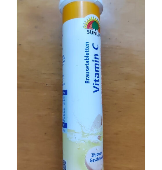 德国原装进口SUNLIFE伸力辅 维生素C泡腾片20片 维C补充VC 柠檬味 最好